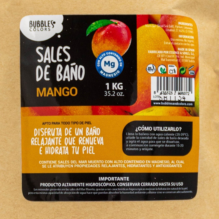 Sales de Baño ricas en Magnesio - Aroma MANGO