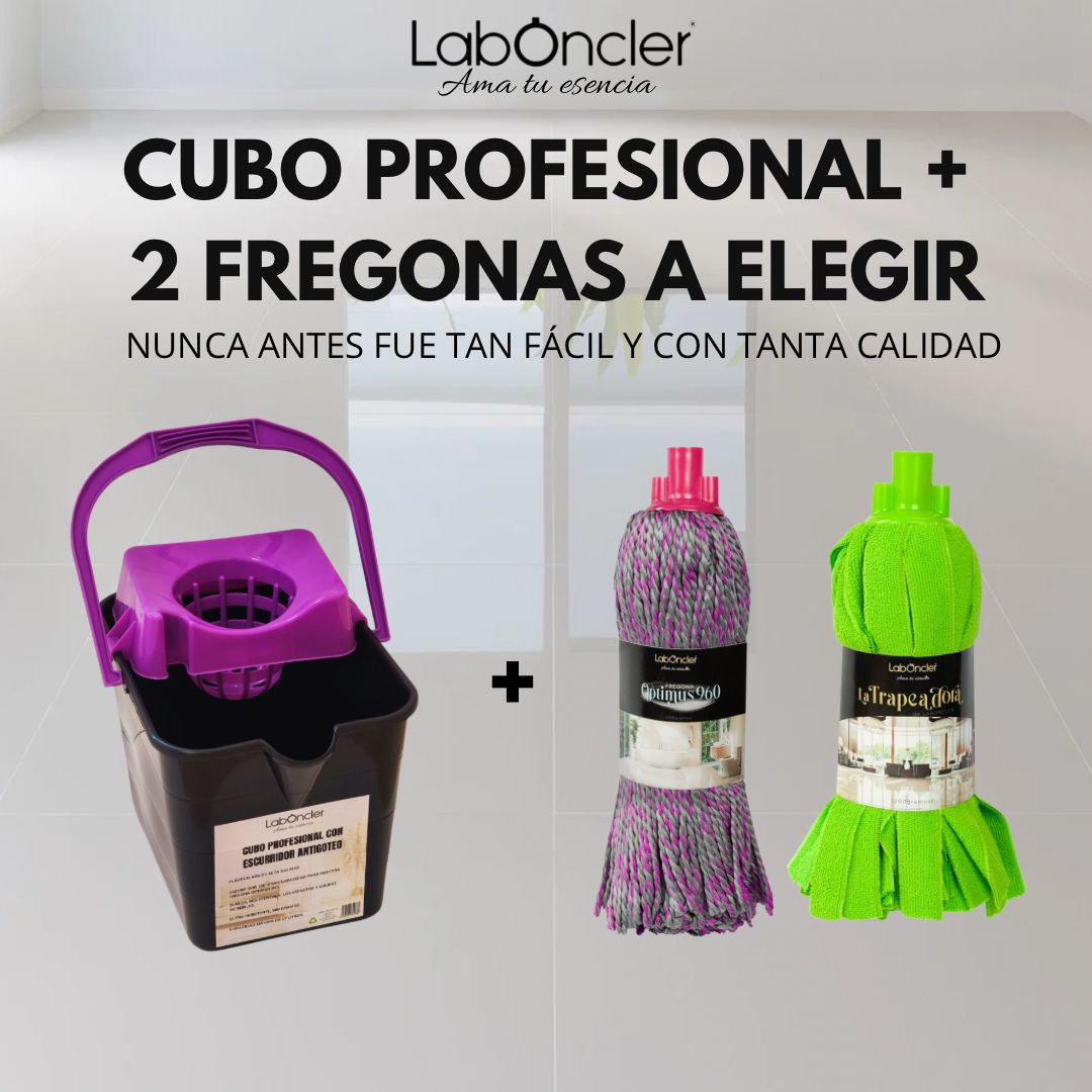 PACK CUBO ESCURRIDOR RAÍCES+2 FREGONAS A ELEGIR