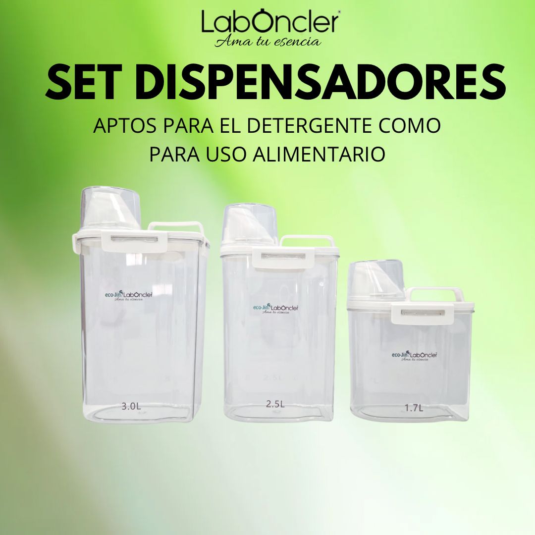 ¡¡NOVEDAD!! SET DISPENSADORES APTOS PARA DETERGENTE Y PARA USO ALIMENTARIO
