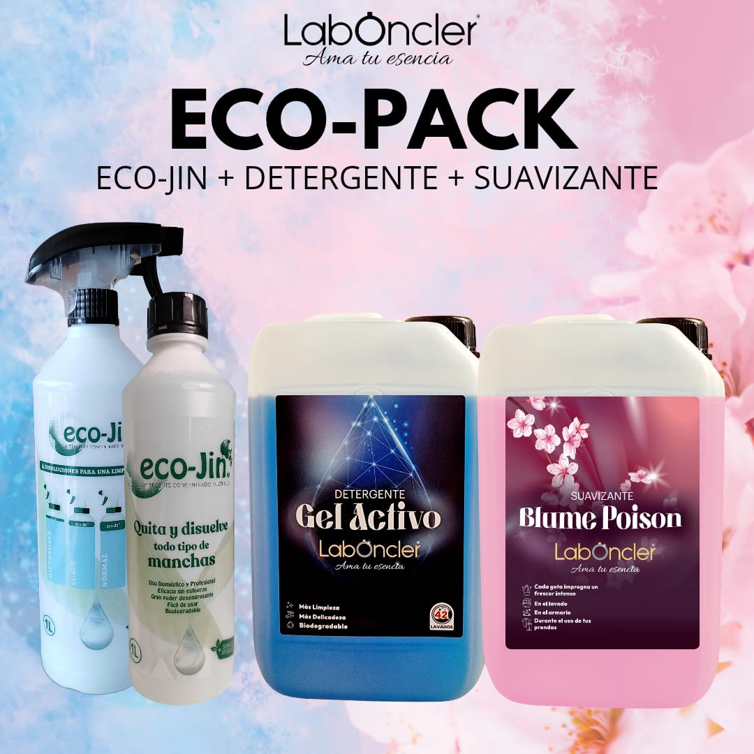 ECO-PACK DETERGENTE Gel Activo Laboncler+SUAVIZANTE Blume Poison Laboncler+ ECO-JIN 1L Aroma a elegir CON DIFUSOR