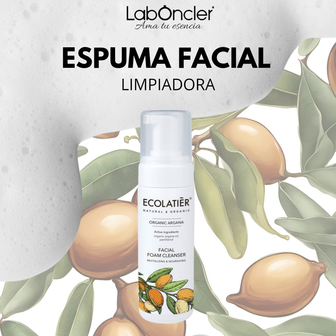 ECOLATIER Espuma Limpiadora Facial Revitalizante y Nutritiva Argán Ecológico