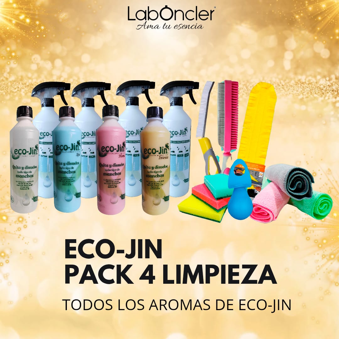 PACK 4 Limpieza 4 ECOJIN+4 DIFUSORES+PLUMERO+CEPILLO JUNTAS AMARILLO+CEPILLO TEXTIL ROSA+4 BAYETAS+4 ESTROPAJOS ESPONJA+BOLA DESCALCIFICADORA