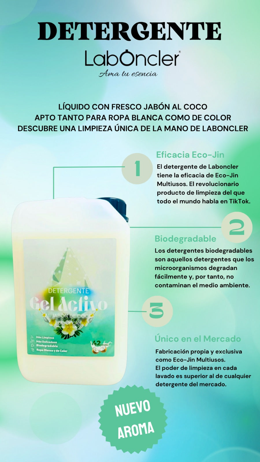 ¡¡NOVEDAD!! PACK DETERGENTE AL JABÓN DE COCO + SUAVIZANTE COCO DAMASCO