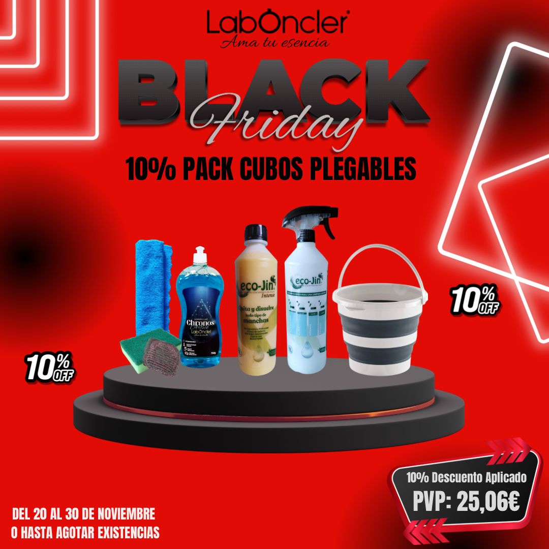 SET CUBO PLEGABLE+CHRONOS A ELEGIR+ECO-JIN Y DIFUSOR+BAYETA MICROF.+ESTROPAJO ESPONJA+JABONOSO