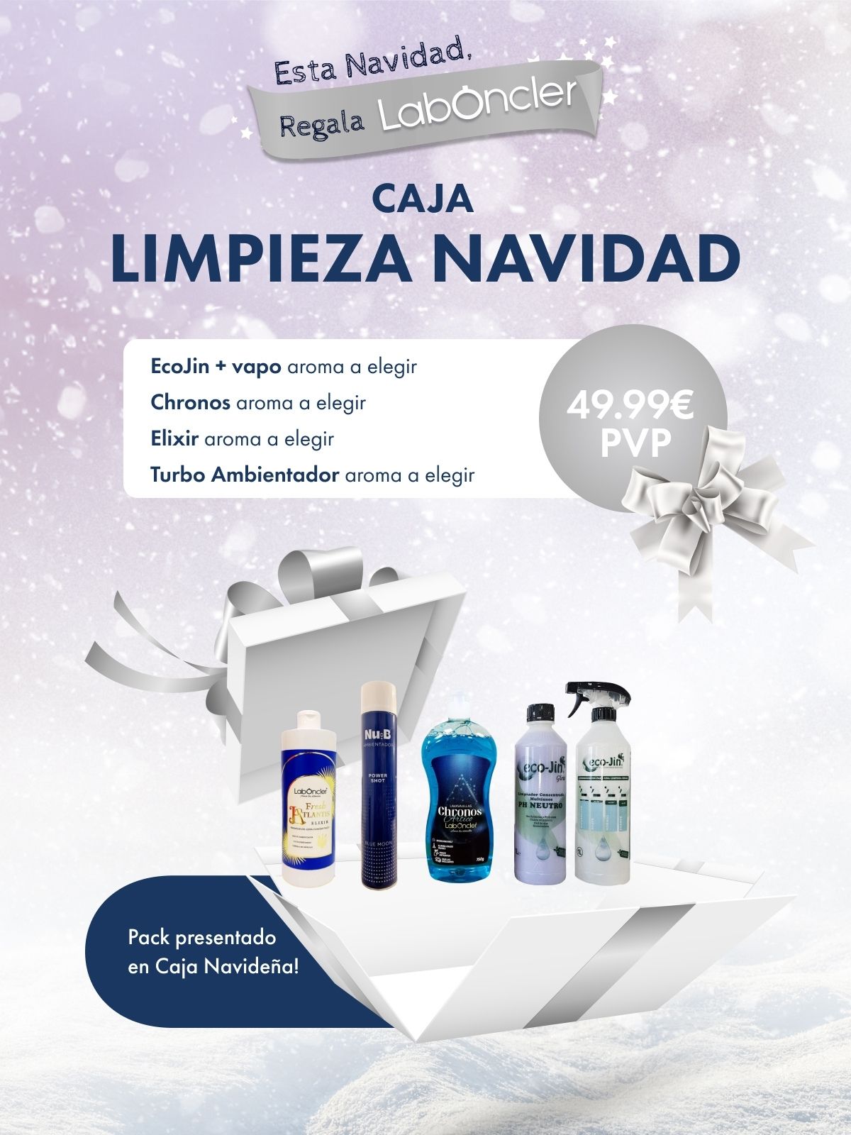 CAJA NAVIDEÑA PARA PACK LIMPIEZA (SOLO CAJA)