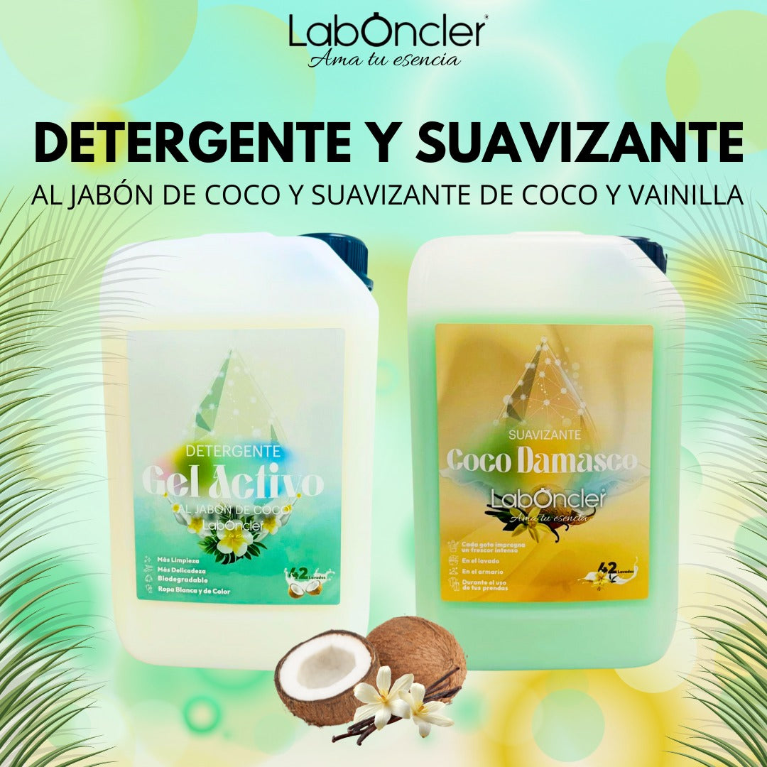 ¡¡NOVEDAD!! PACK DETERGENTE AL JABÓN DE COCO + SUAVIZANTE COCO DAMASCO