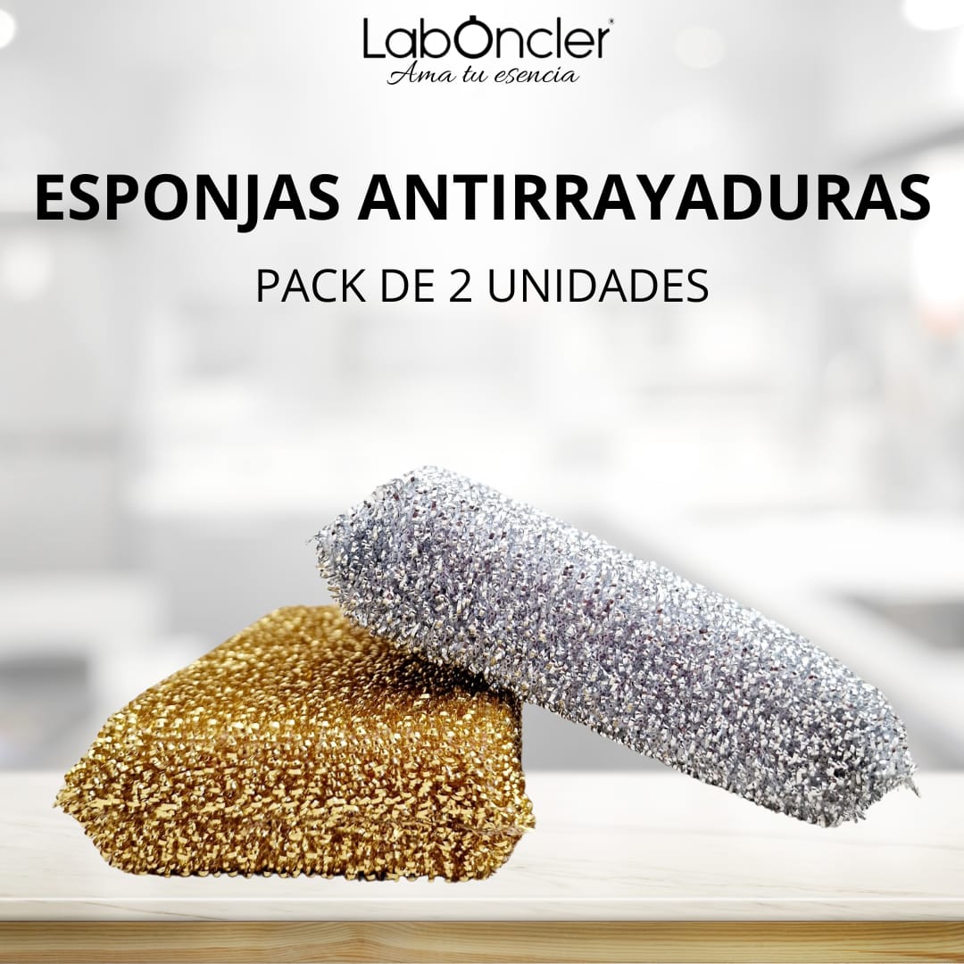 ESPONJA ANTIRRAYADURAS PACK 2 UDS. ORO Y PLATA