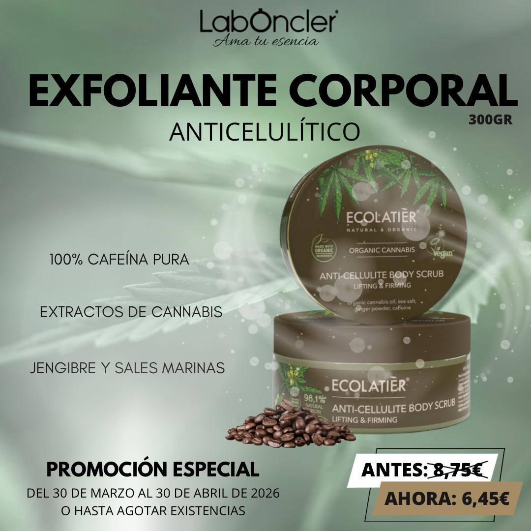 ECOLATIER Exfoliante Corporal Anticelulítico Lifting y Firmeza Cannabis Ecológico