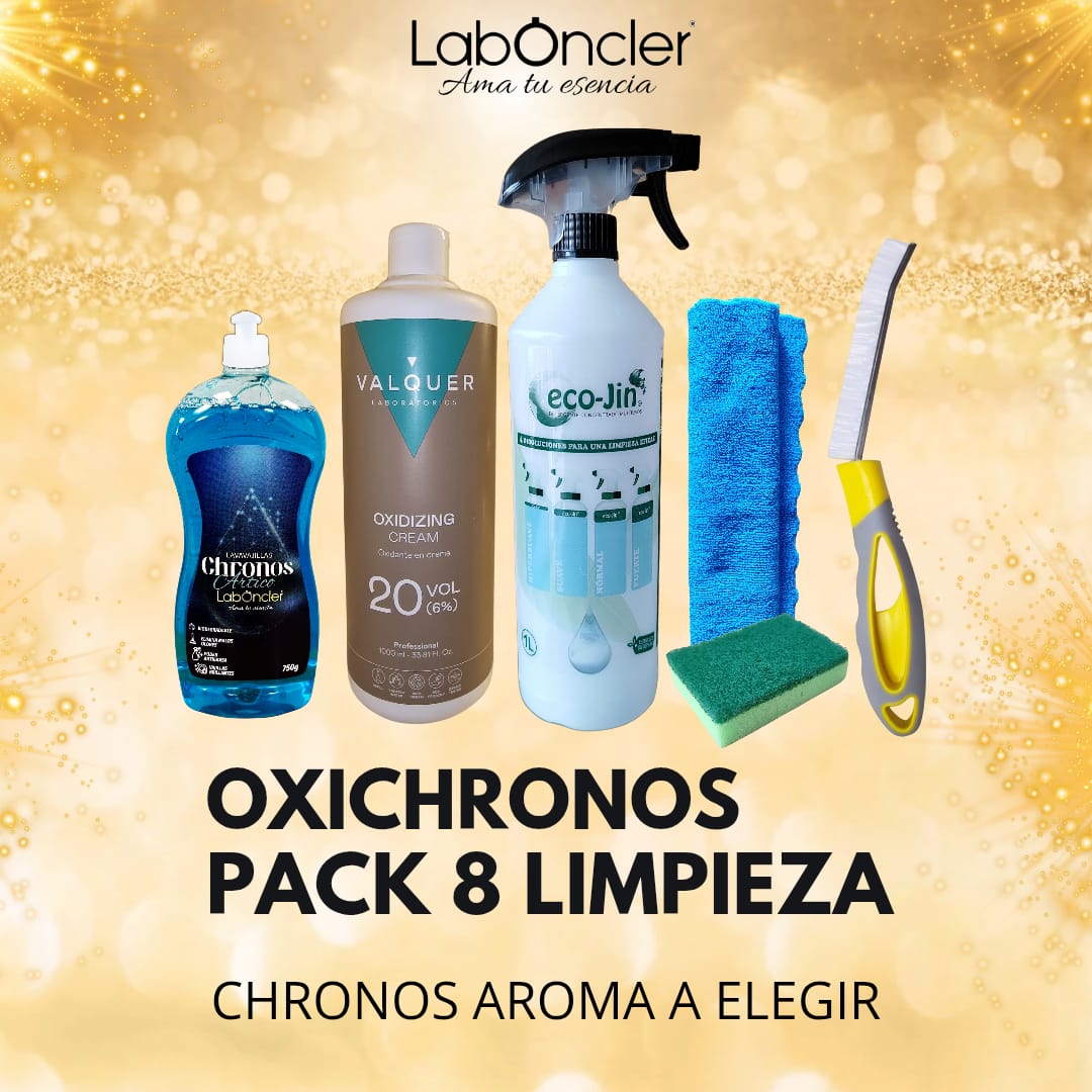 PACK 8 LIMPIEZA CHRONOS+CREMA OXIDANTE+DIFUSOR+CEPILLO JUNTAS+BAYETA Y ESTROPAJO CON ESPONJA