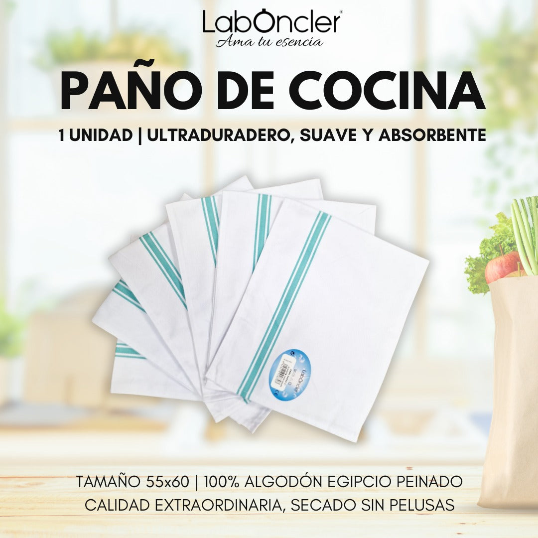 PAÑO DE COCINA 100% ALGODÓN EGIPCIO PEINADO