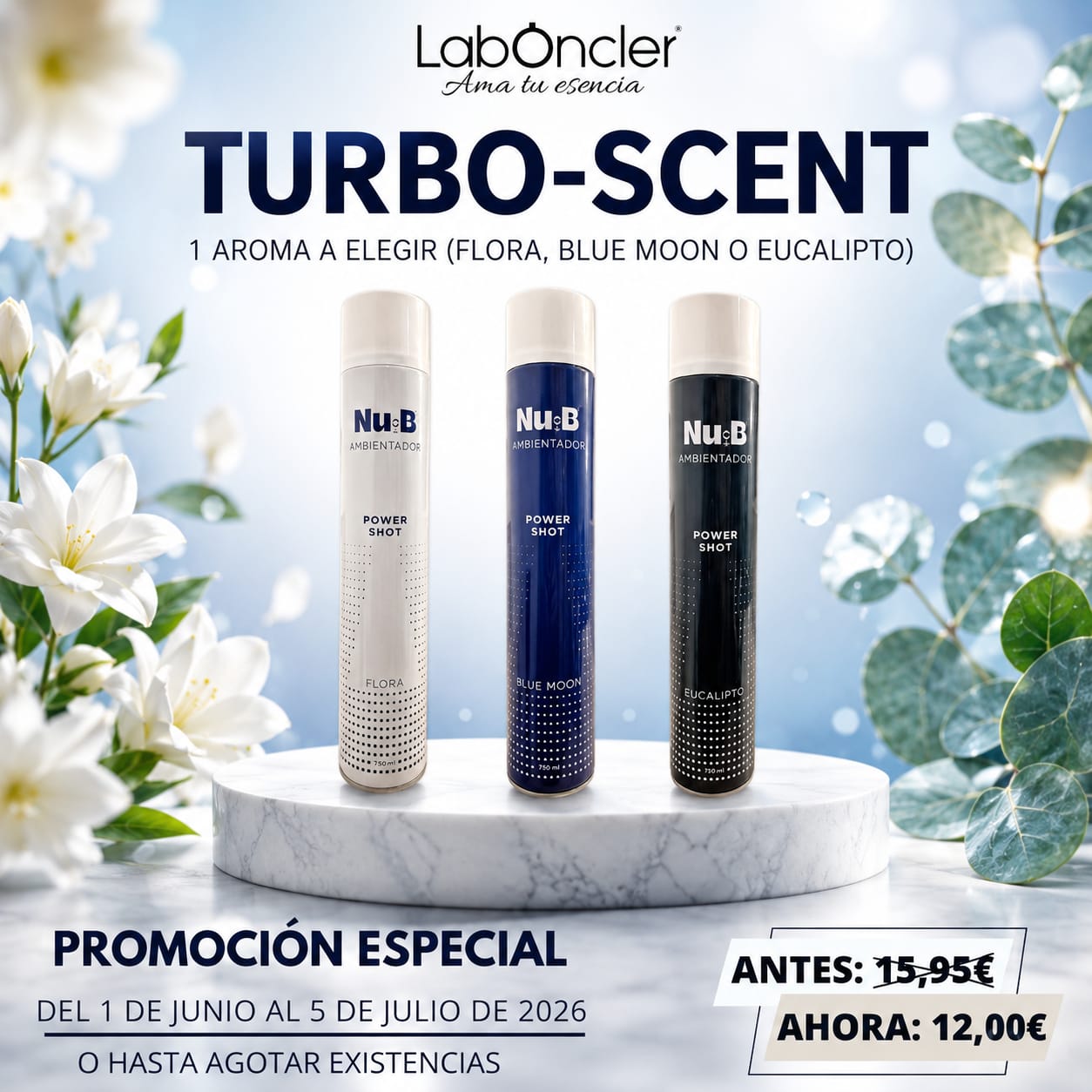 TURBO-SCENT 1 AROMA A ELEGIR (FLORA, BLUE MOON O EUCALIPTO)