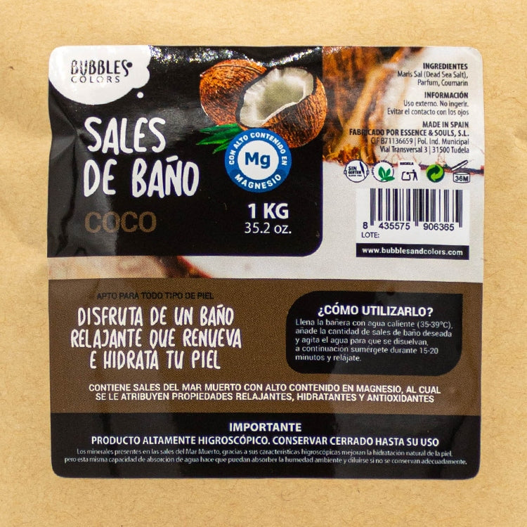 Sales de Baño ricas en Magnesio - Aroma COCO