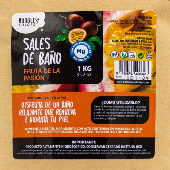Sales de Baño ricas en Magnesio - Aroma FRUTA DE LA PASIÓN