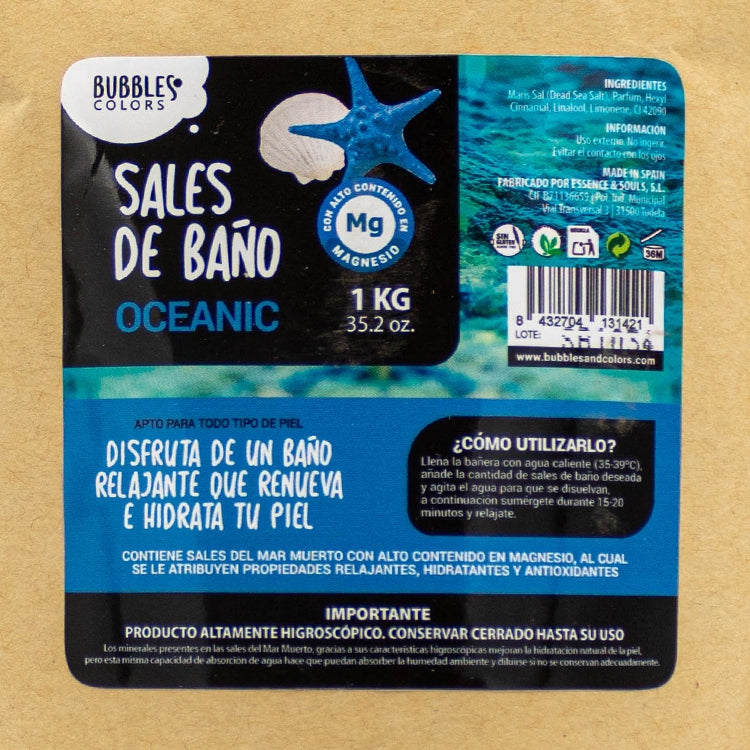 Sales de Baño ricas en Magnesio - Aroma OCEANIC (Marino)