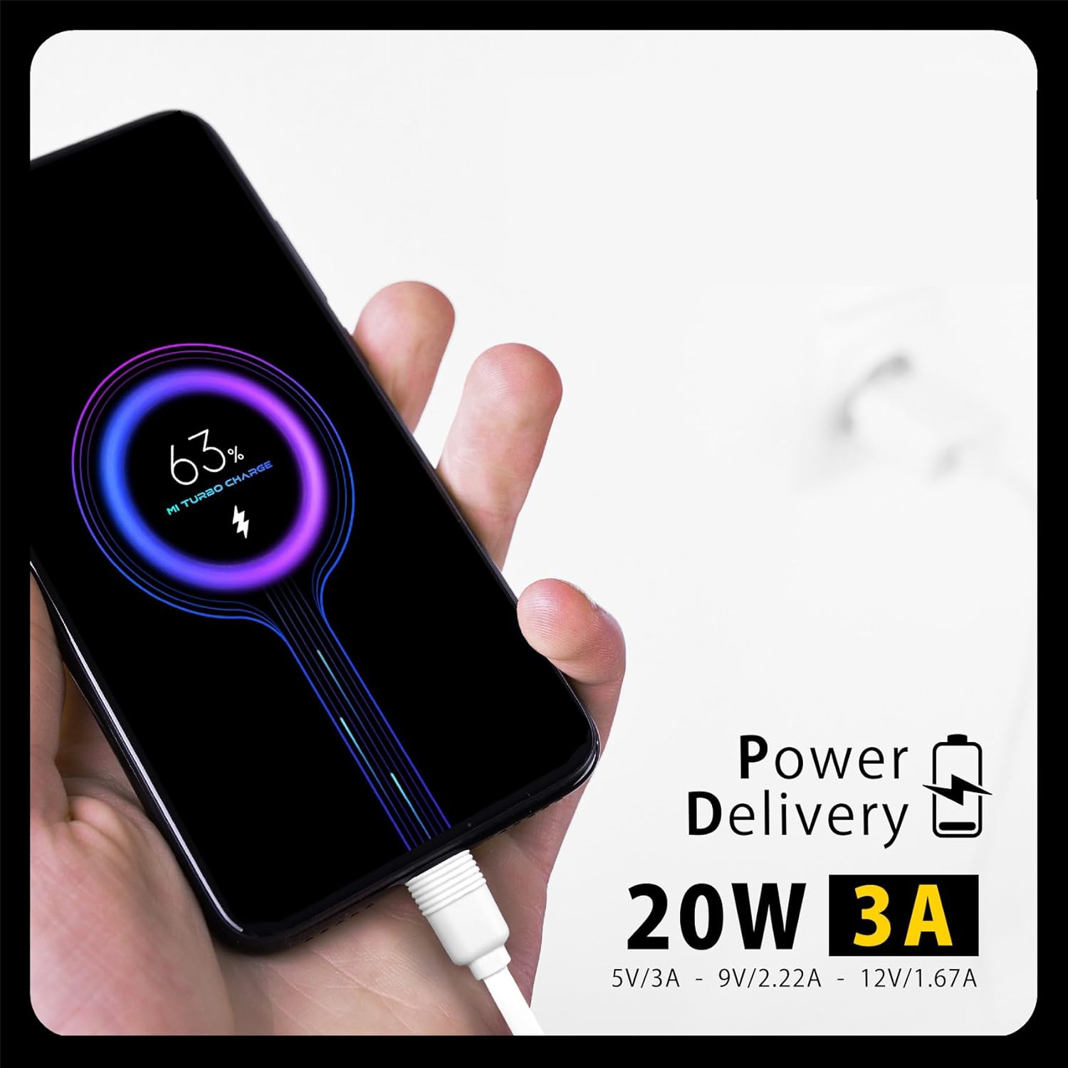 CARGADOR ULTRA RAPIDO 20W ENROLLABLE PARA ANDROID Y IPHONE 15. TIPO C