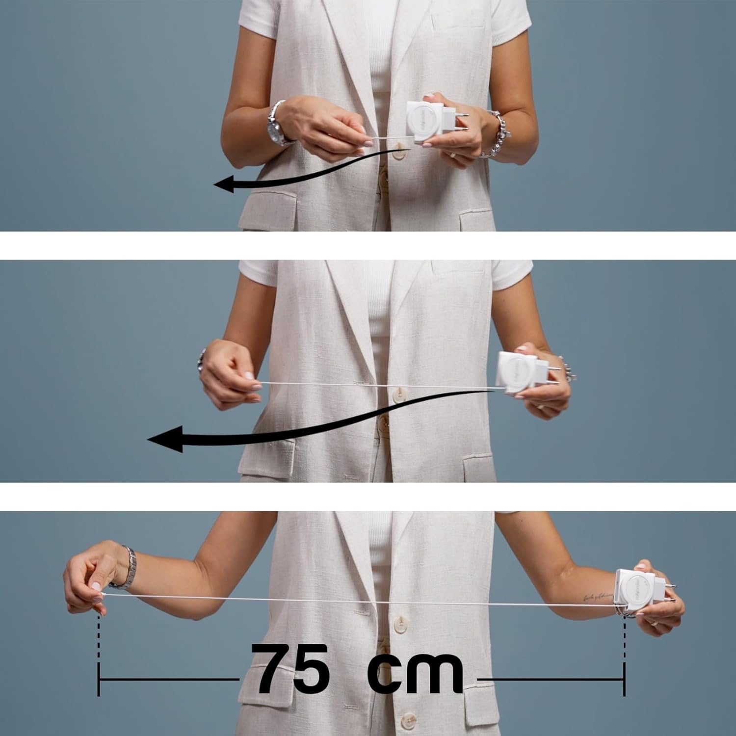 CARGADOR ULTRA RAPIDO 20W ENROLLABLE PARA ANDROID Y IPHONE 15. TIPO C