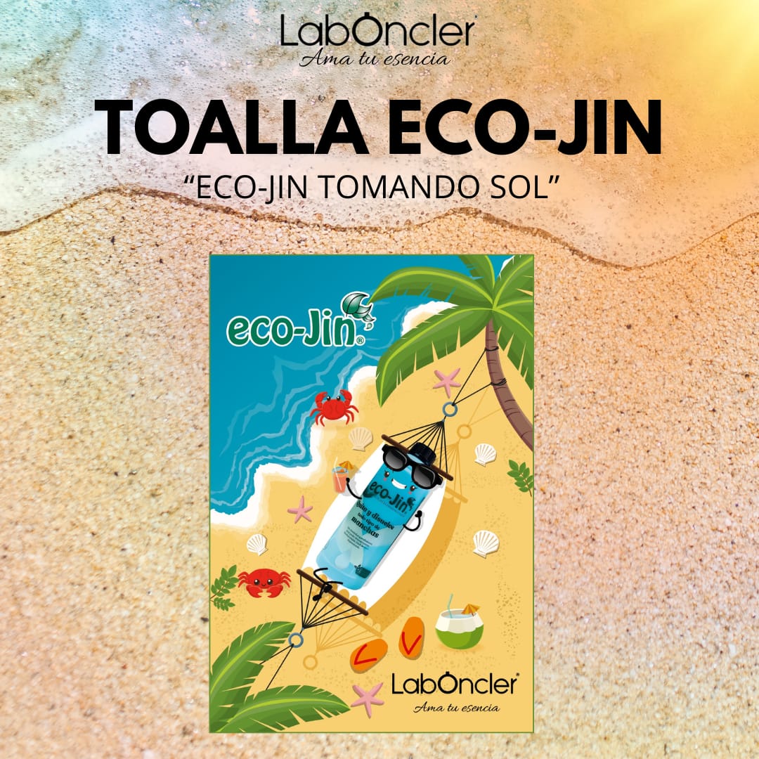 TOALLA PLAYA  "Eco-Jin tomando sol"