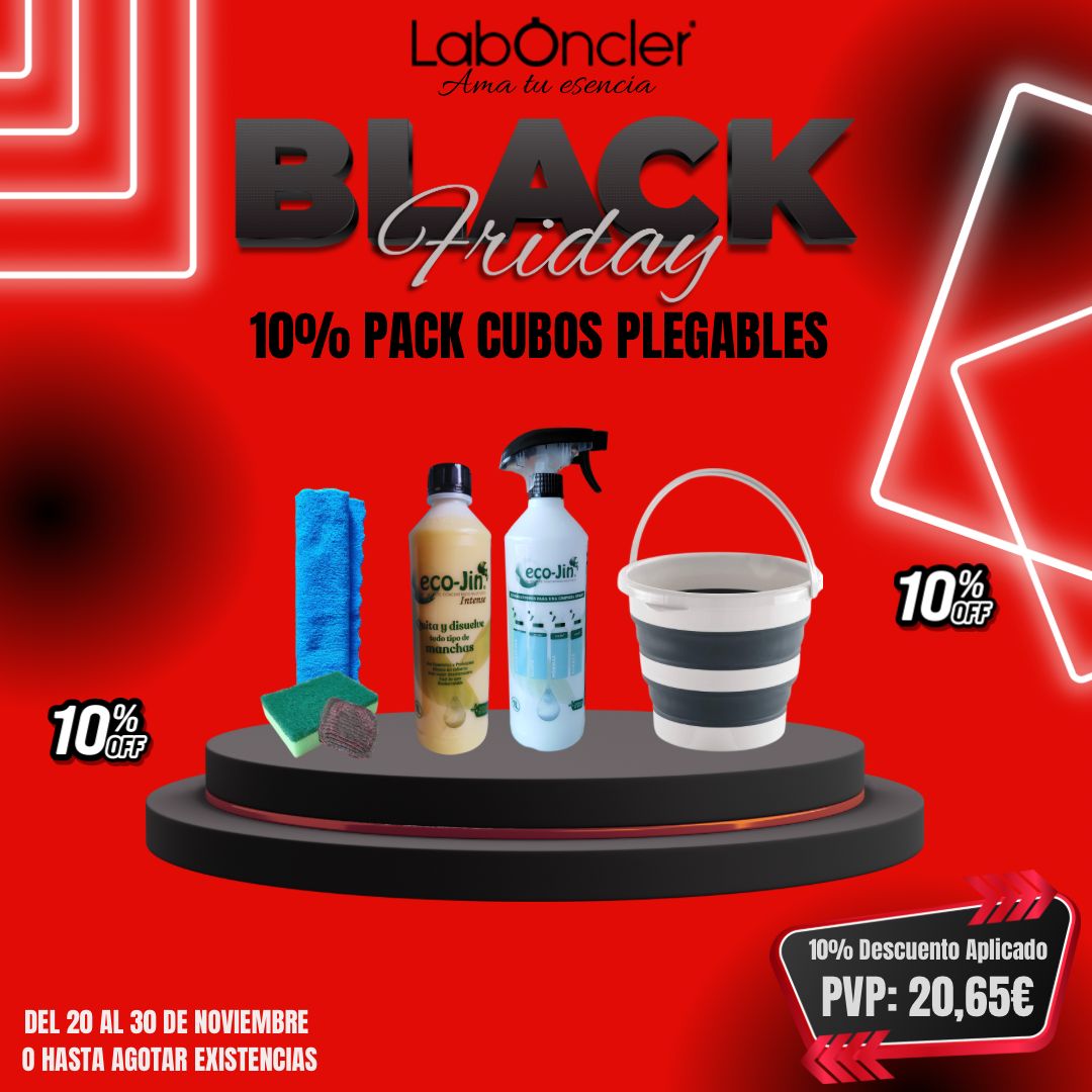 SET CUBO PLEGABLE+ECO-JIN Y DIFUSOR+BAYETA MICROF.+ESTROPAJO ESPONJA+JABONOSO