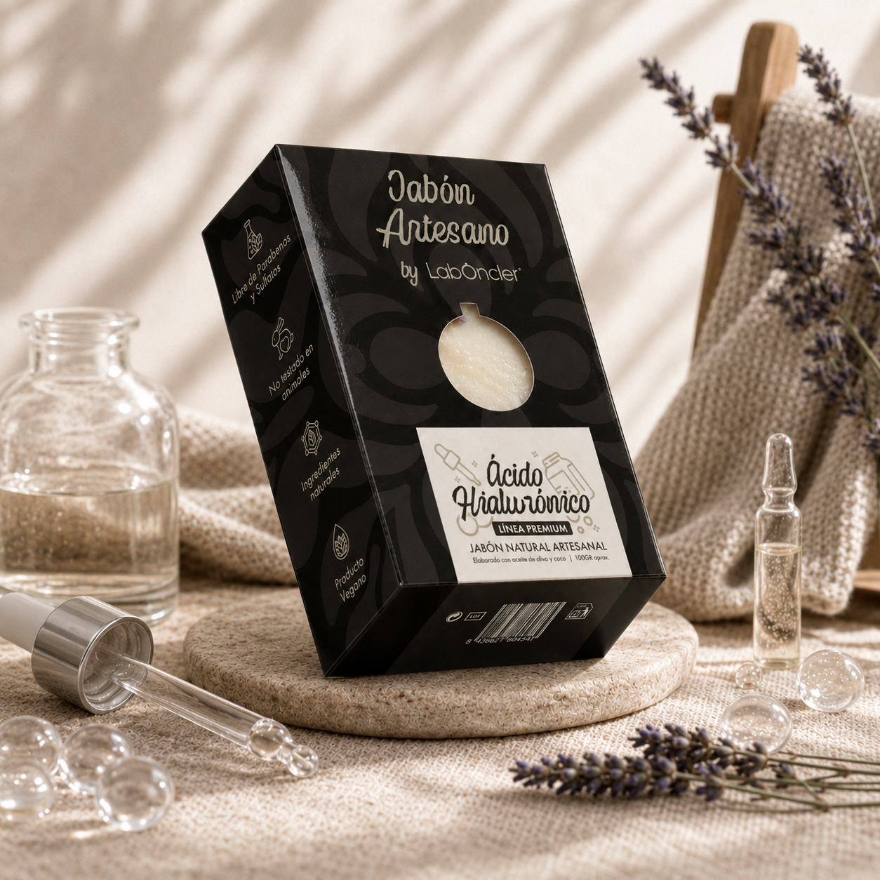 Jabón Artesano de Ácido Hialurónico · Línea Premium