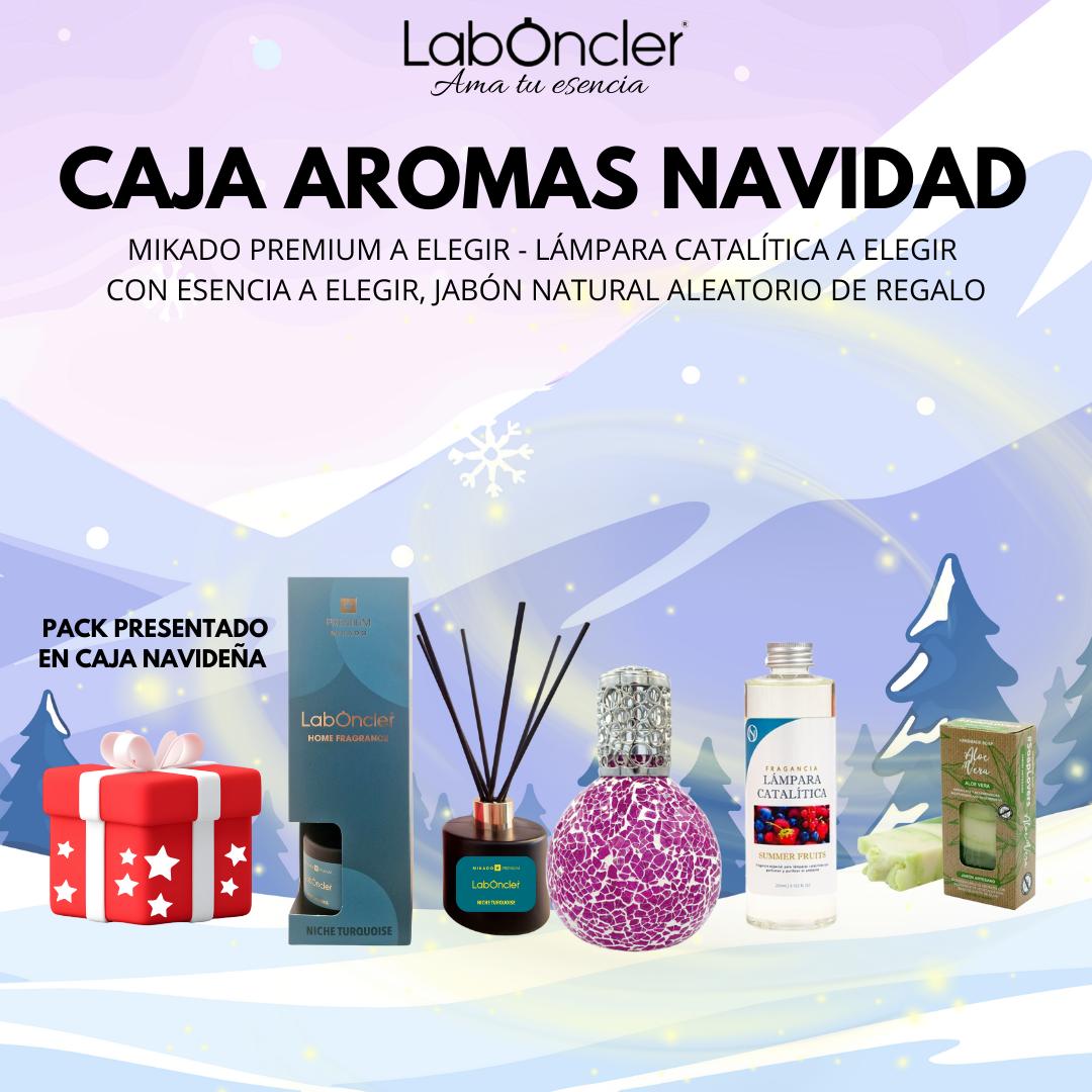 **NUEVO** CAJA AROMAS NAVIDAD: MIKADO PREMIUM A ELEGIR + LÁMPARA CATALÍTICA A ELEGIR + ESENCIA A ELEGIR + JABÓN ALEATORIO DE REGALO