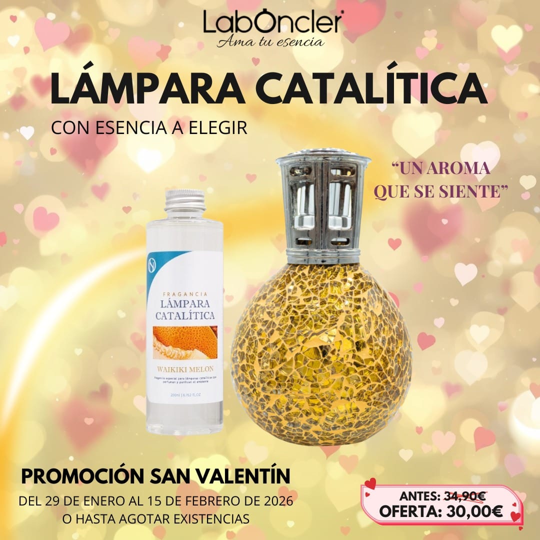 Lámpara Catalítica DORADA 200ml+Esencia 200ml