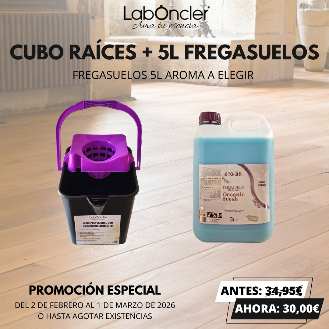 CUBO RAÍCES + 5L FREGASUELOS A ELEGIR