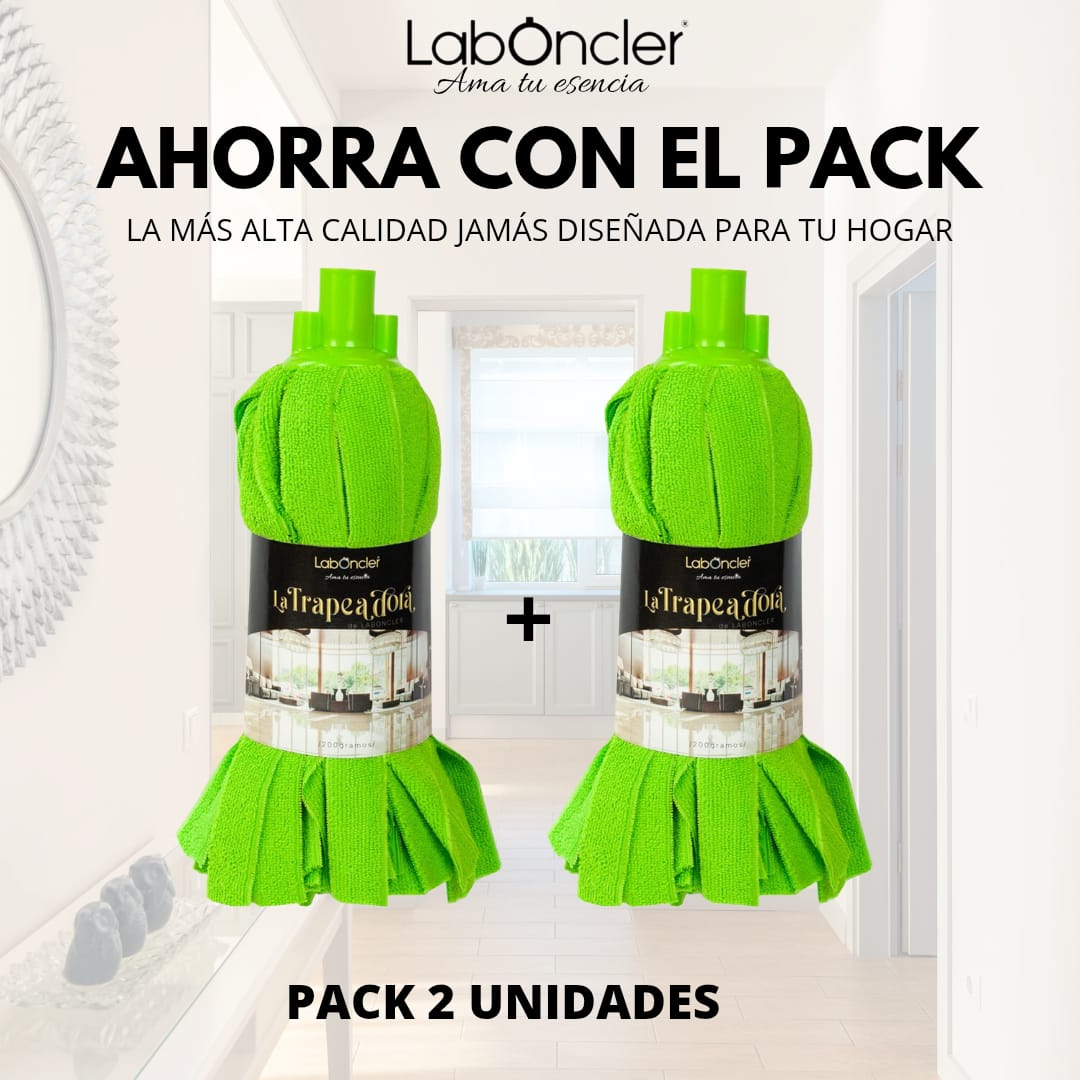PACK DOBLE FREGONA TRAPEADORA MÁGICA