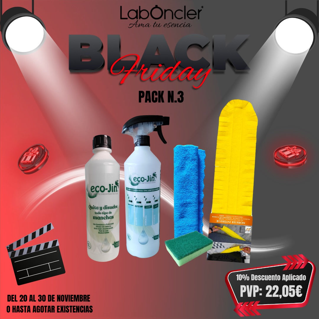 PACK 3 Limpieza ECOJIN+DIFUSOR+PLUMERO+BAYETA MICROFIBRA+ESTROPAJO CON ESPONJA