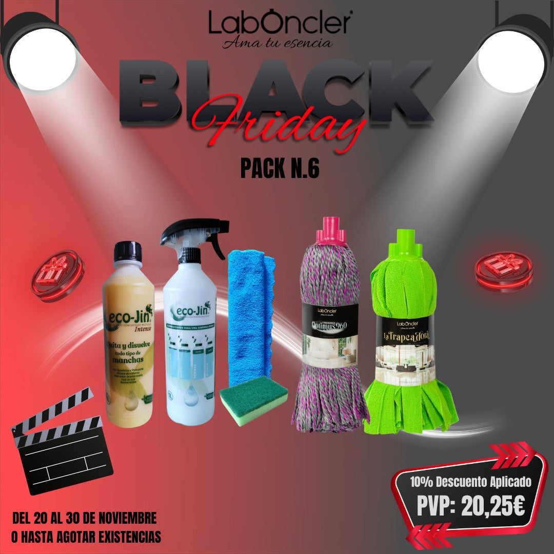 PACK 6 Limpieza ECOJIN A ELEGIR+DIFUSOR+2 FREGONAS A ELEGIR+BAYETA MICROFIBRA+ESTROPAJO CON ESPONJA