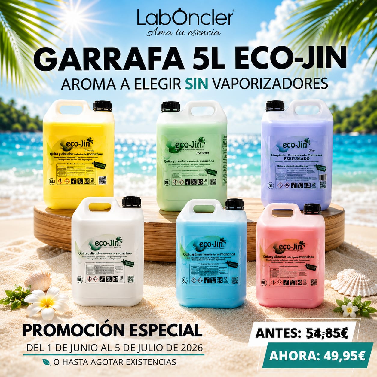 Eco-Jin BIDÓN 5 Litros Aroma a elegir SIN DIFUSOR